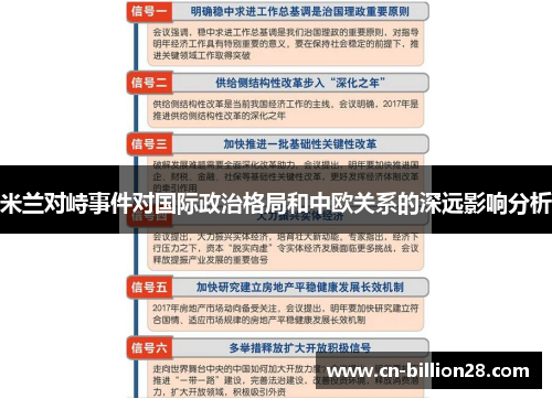 米兰对峙事件对国际政治格局和中欧关系的深远影响分析